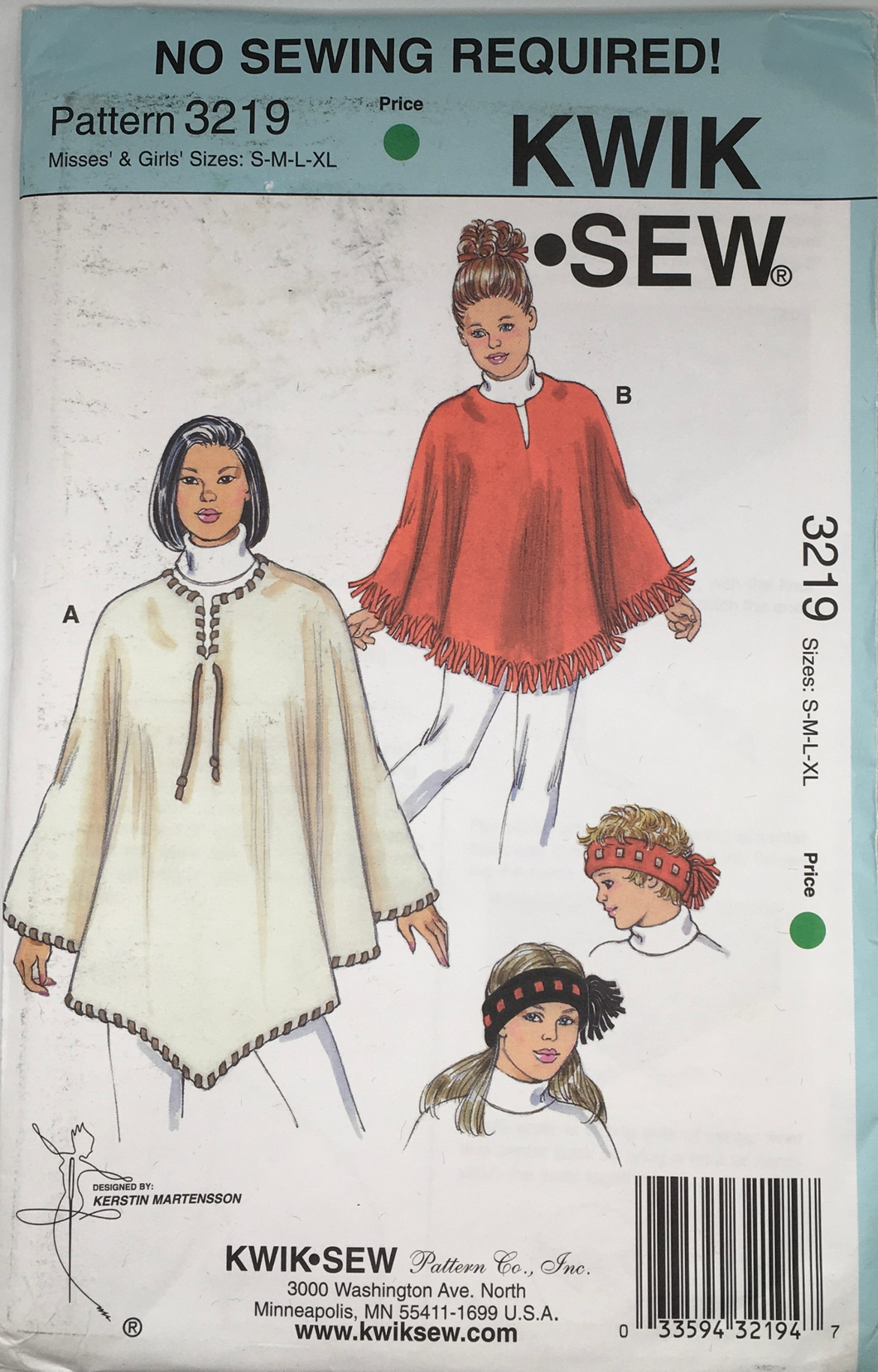 1990's Vintage Sewing Pattern: Kwik Sew 3219