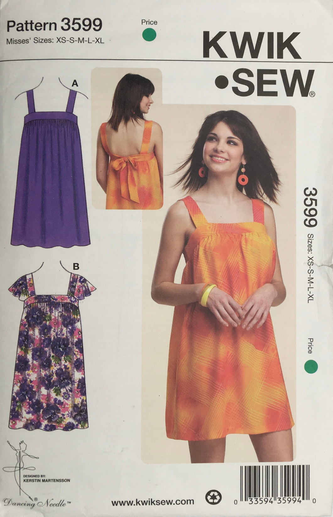 1990's Sewing Pattern: Kwik Sew 3599