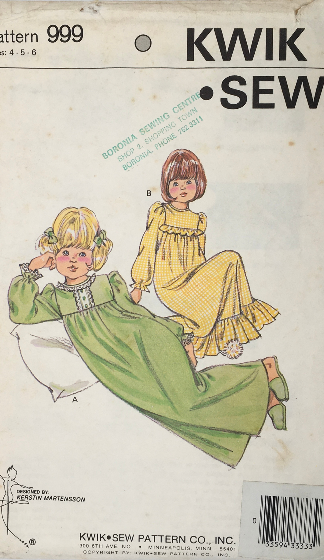 1970's Vintage Sewing Pattern: Kwik Sew 999