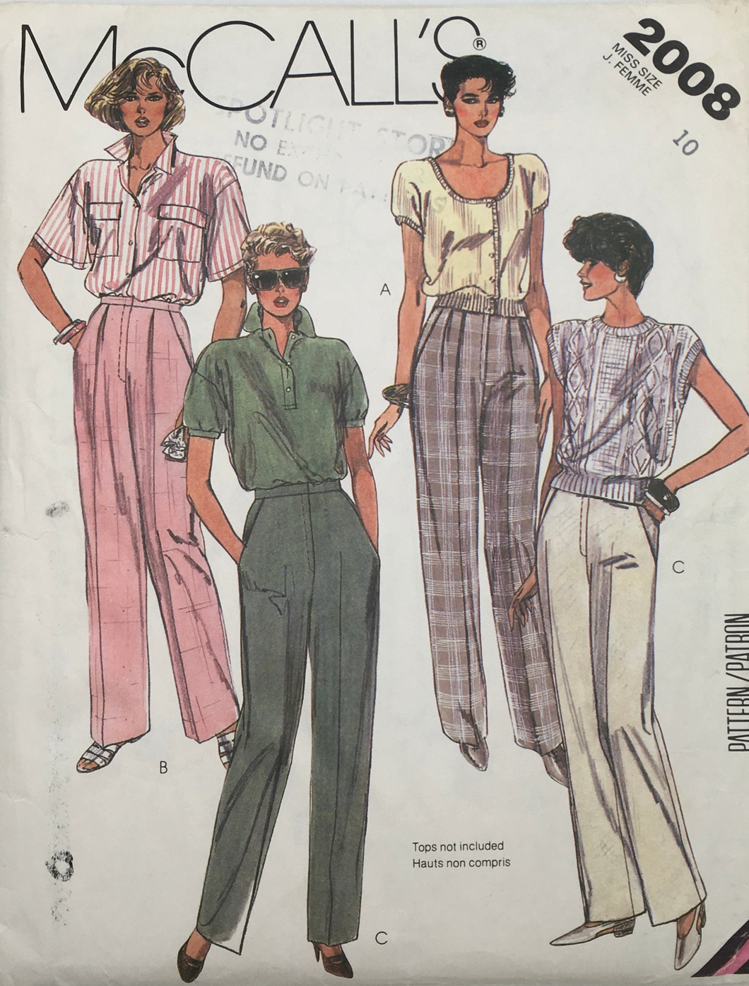 1985 Vintage Sewing Pattern: McCalls 2008