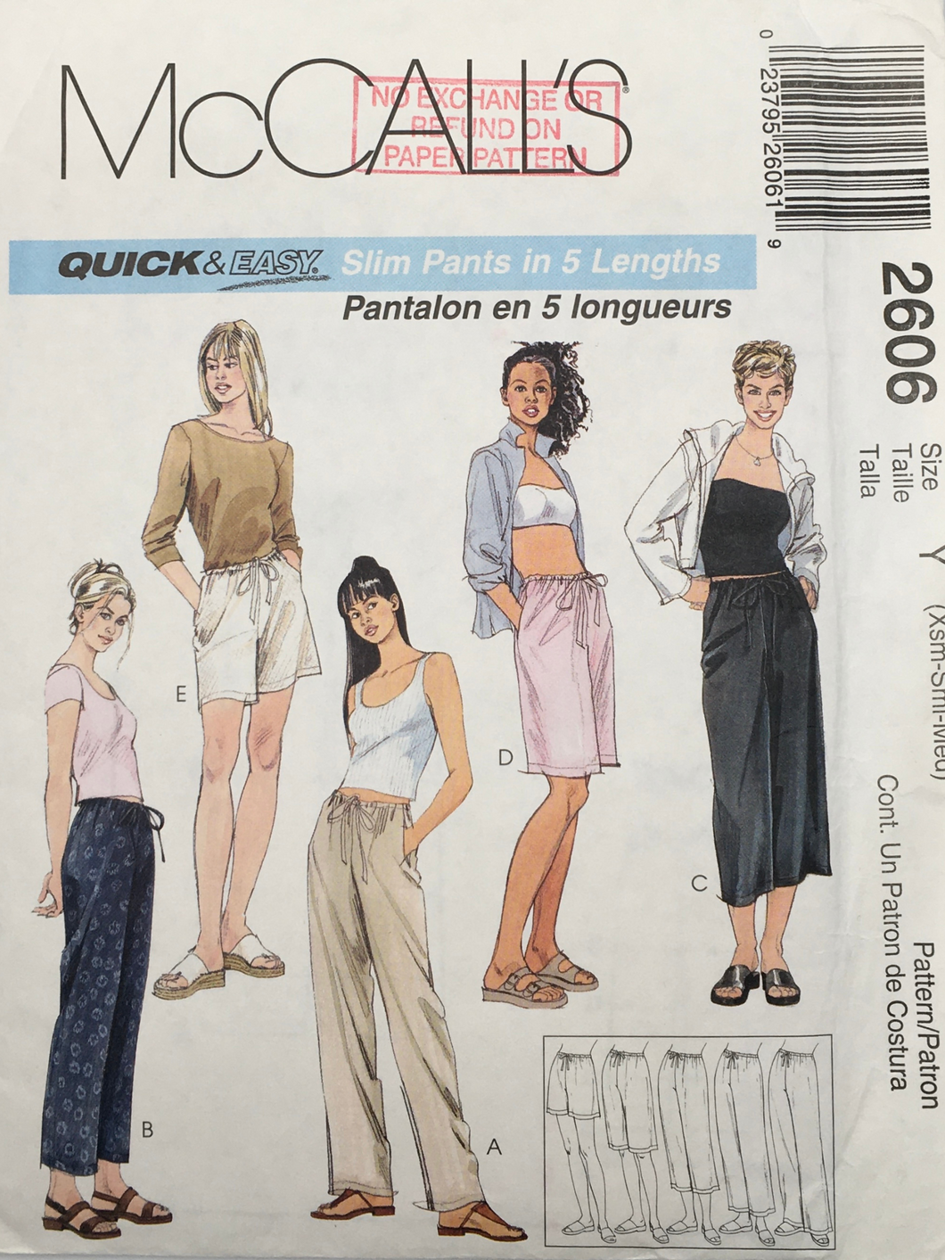 2000  Sewing Pattern: McCalls 2606