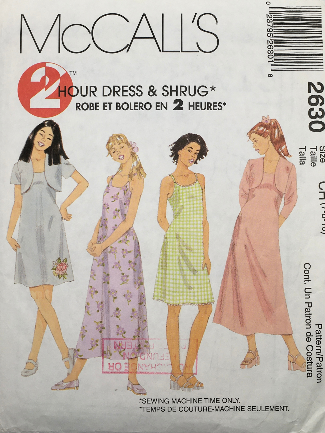 2000  Sewing Pattern: McCalls 2630