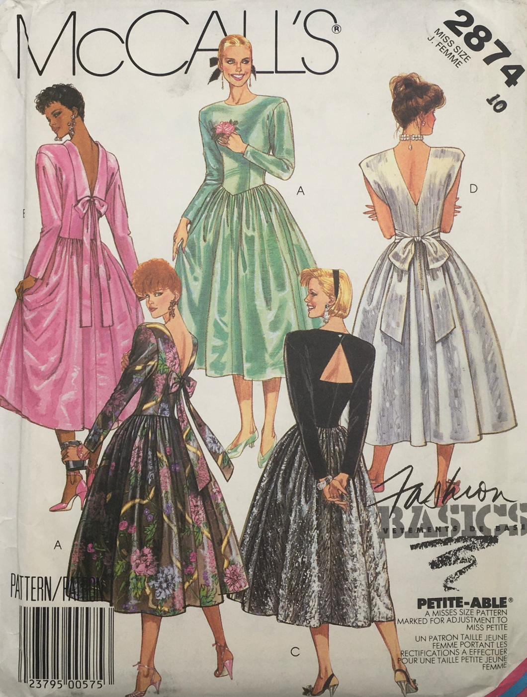 1988 Vintage Sewing Pattern: McCalls 2874