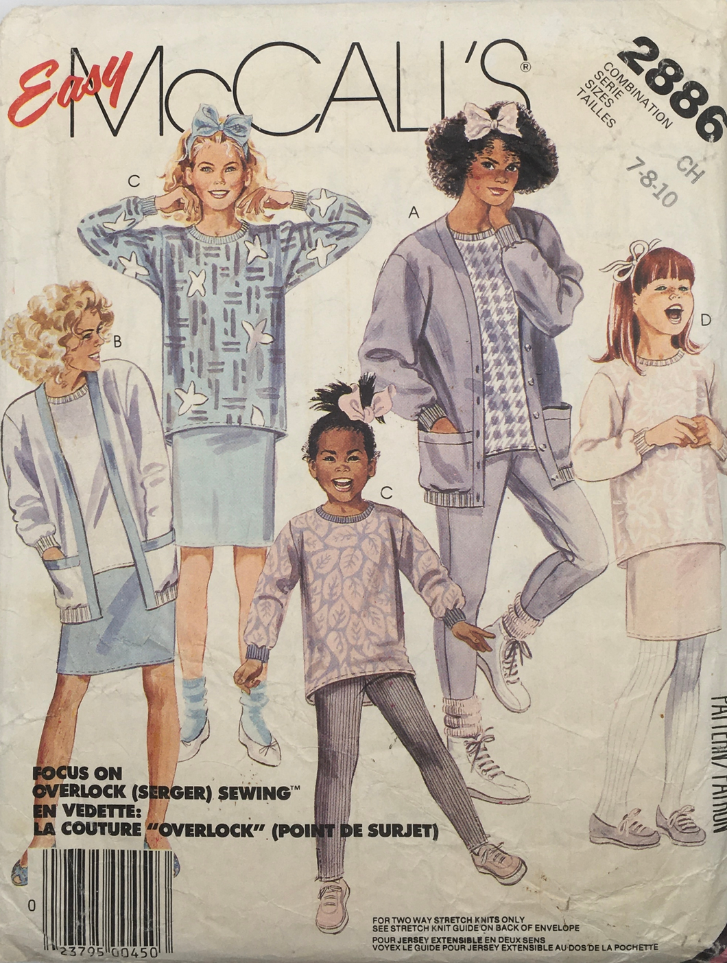 1986 Vintage Sewing Pattern: McCalls 2886