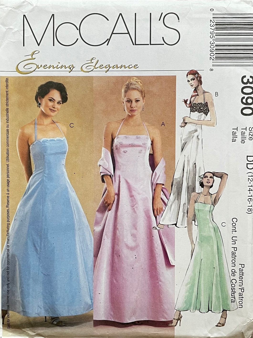 2001 Sewing Pattern: McCalls 3090