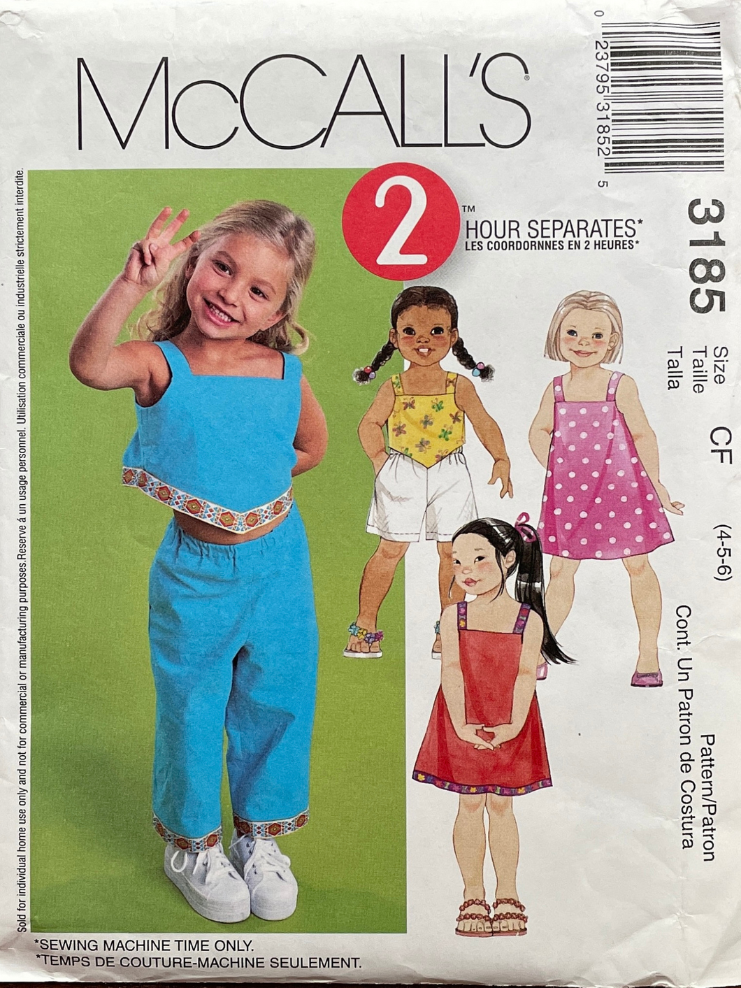 2001 Sewing Pattern: McCalls 3185