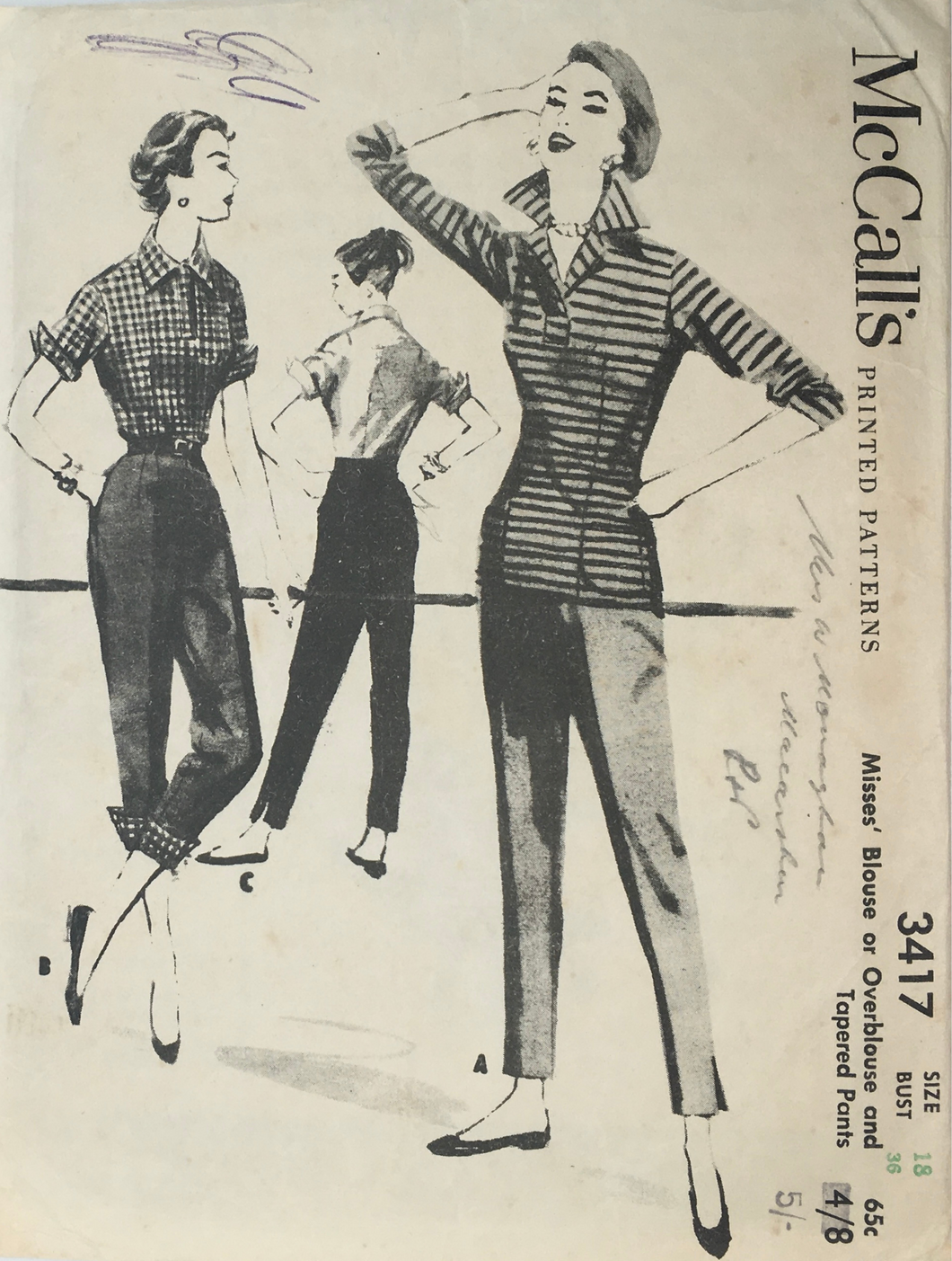 1955 Vintage Sewing Pattern: McCalls 3417