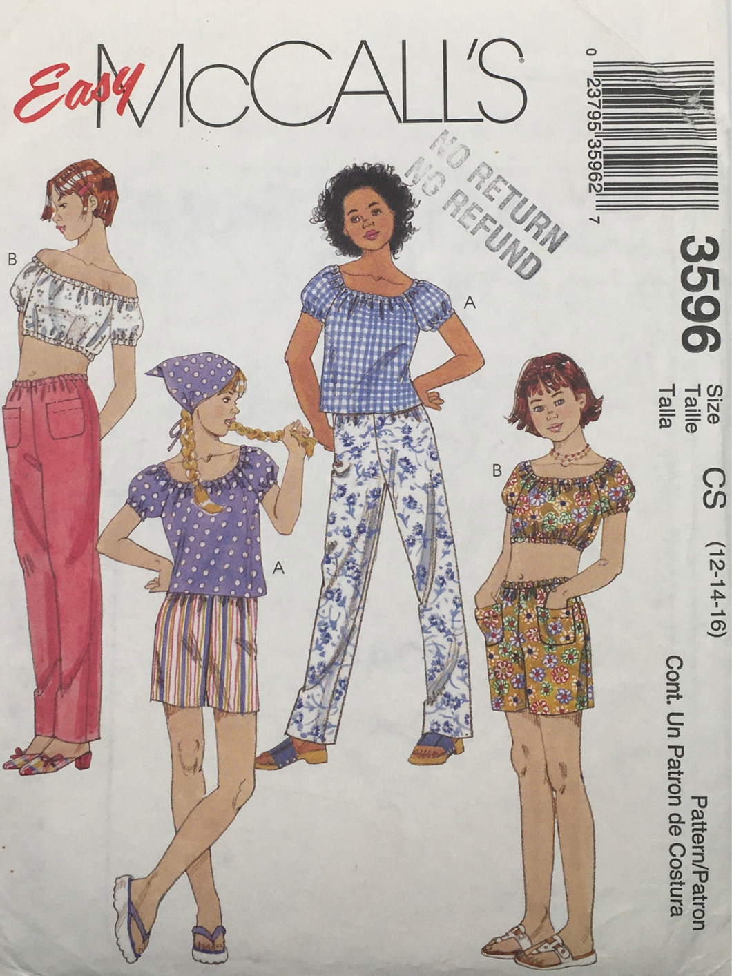 2002  Sewing Pattern: McCalls 3596