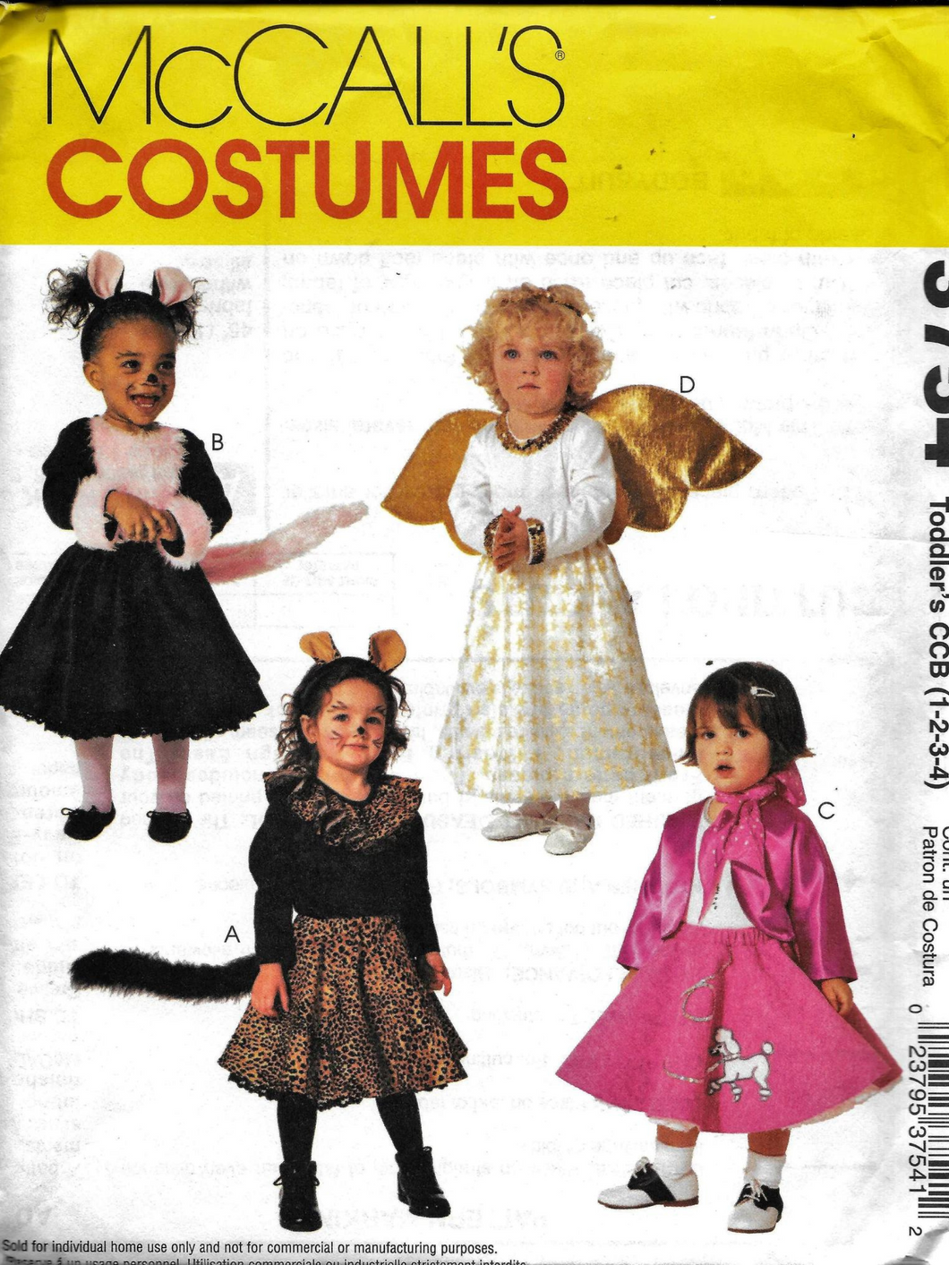 2002 Sewing Pattern: McCalls 3754