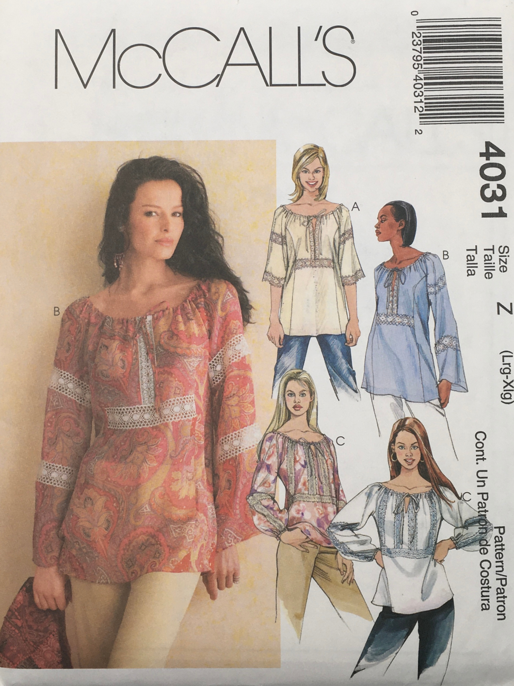 2003 Sewing Pattern: McCalls 4031