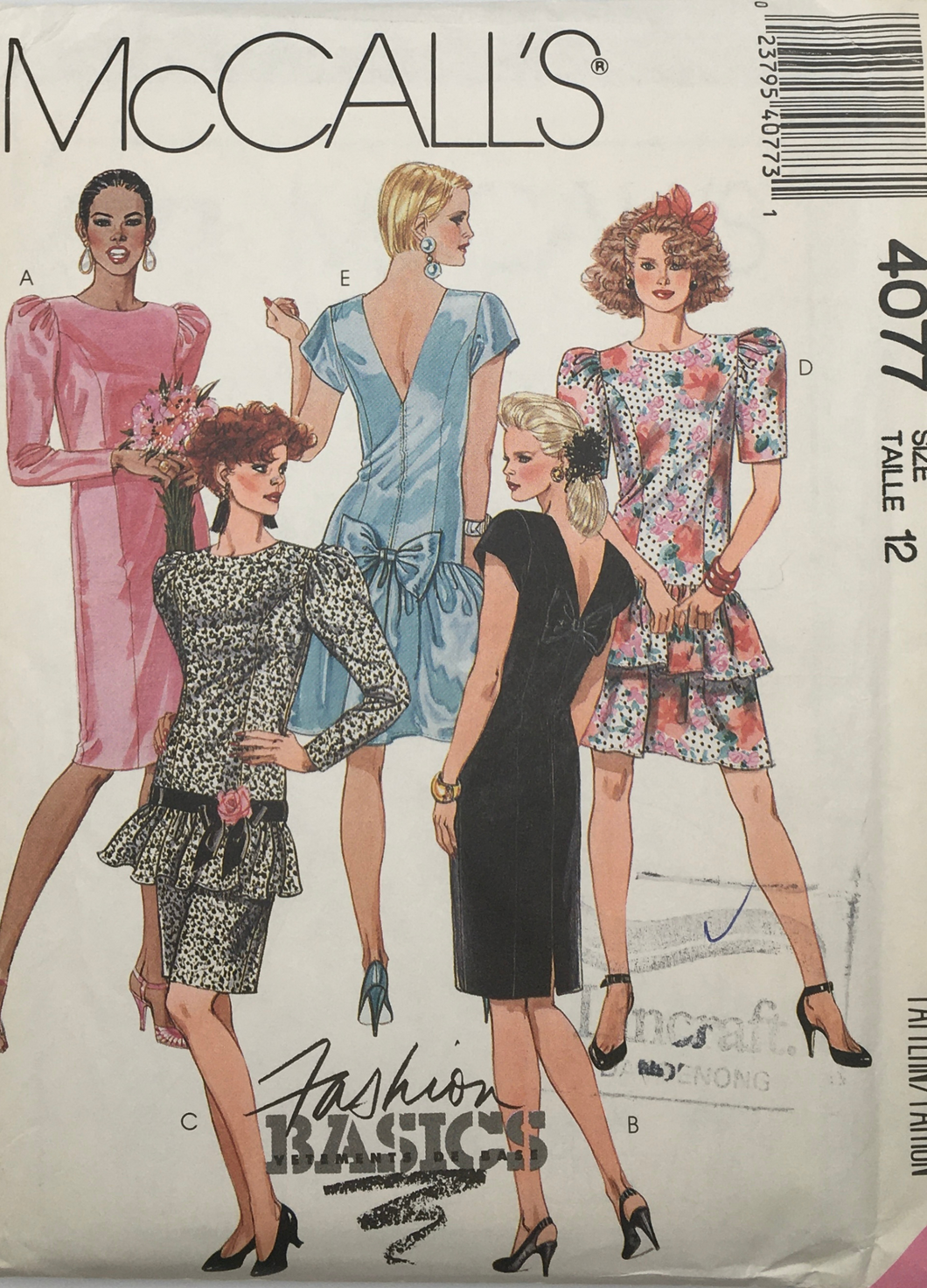 1988 Vintage Sewing Pattern: McCalls 4077