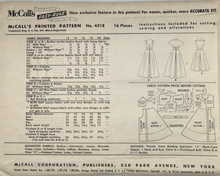 Load image into Gallery viewer, 1957 Sewing Pattern: McCalls 4318
