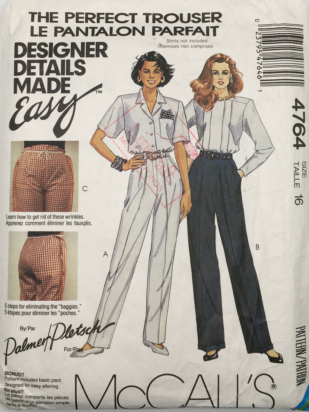 1990 Vintage Sewing Pattern: McCalls 4764