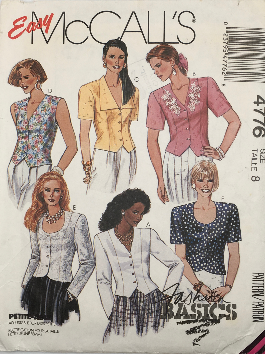 1990 Vintage Sewing Pattern: McCalls 4776