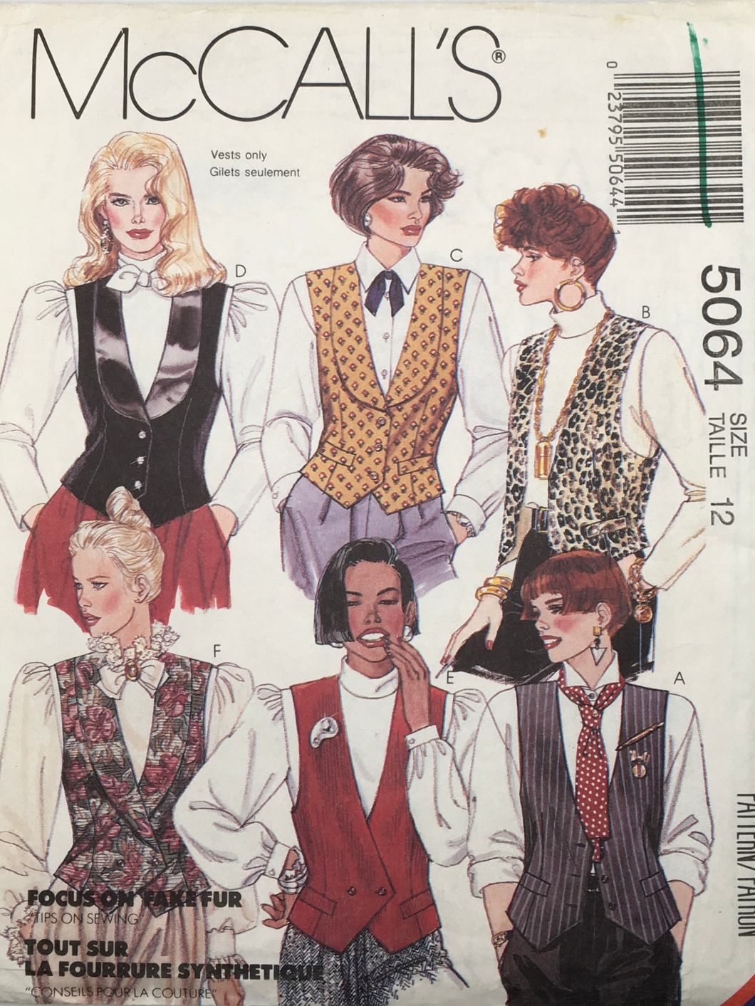 1990 Vintage Sewing Pattern: McCalls 5064