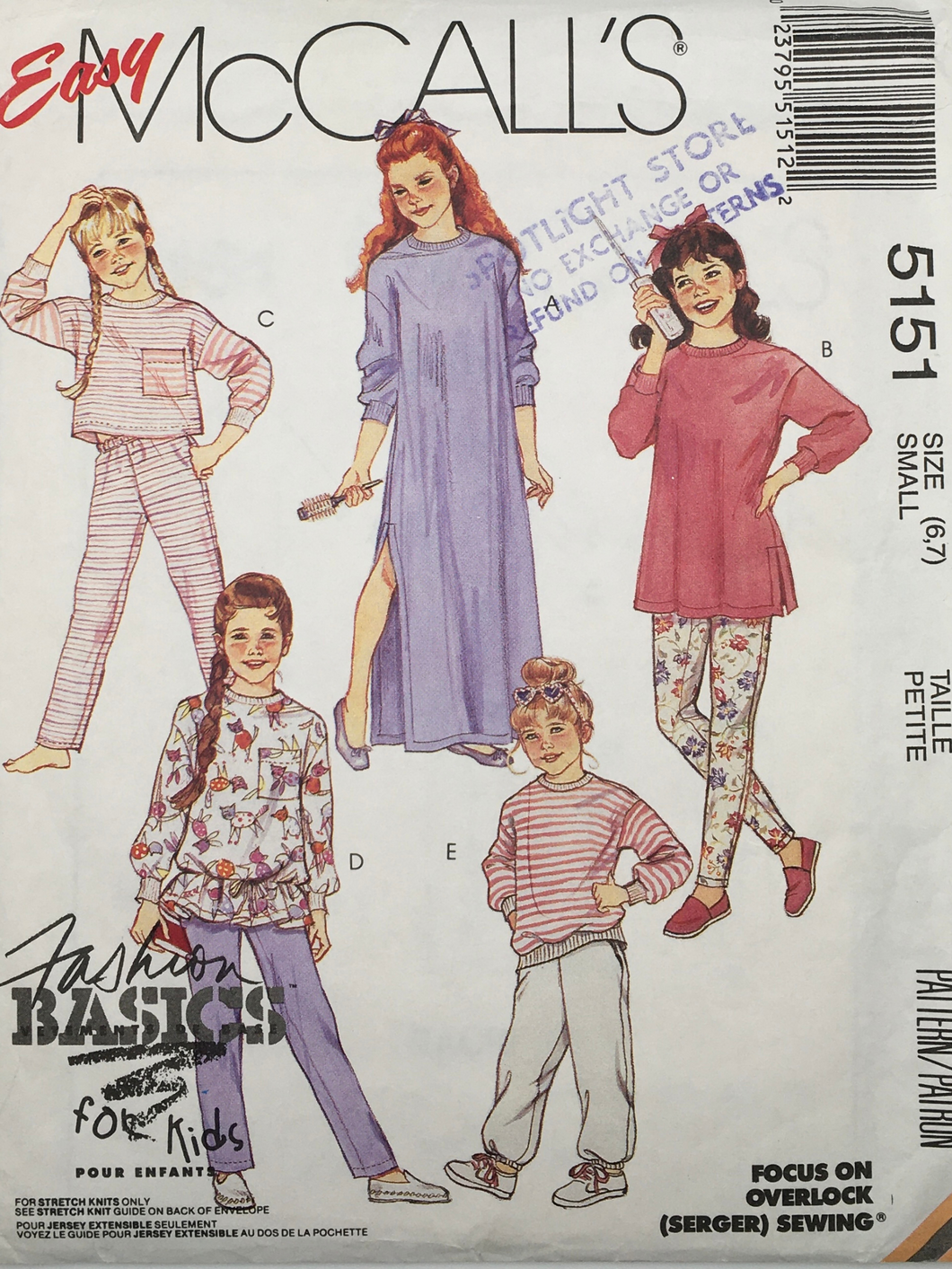 1990 Vintage Sewing Pattern: McCalls 5151