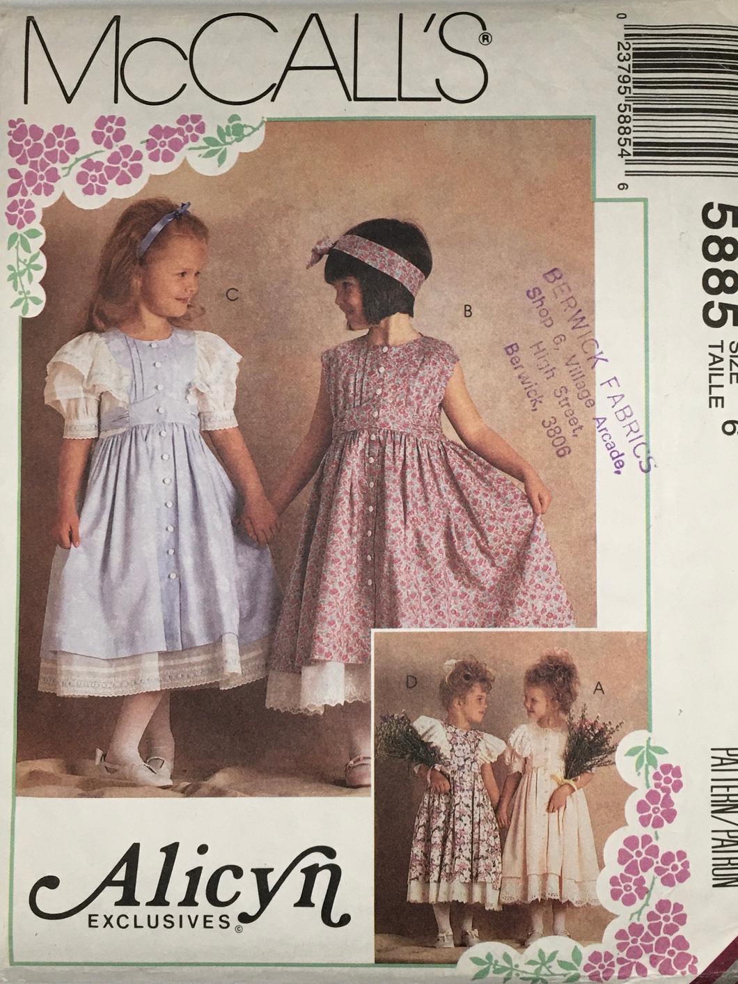 1992 Vintage Sewing Pattern: McCalls 5885