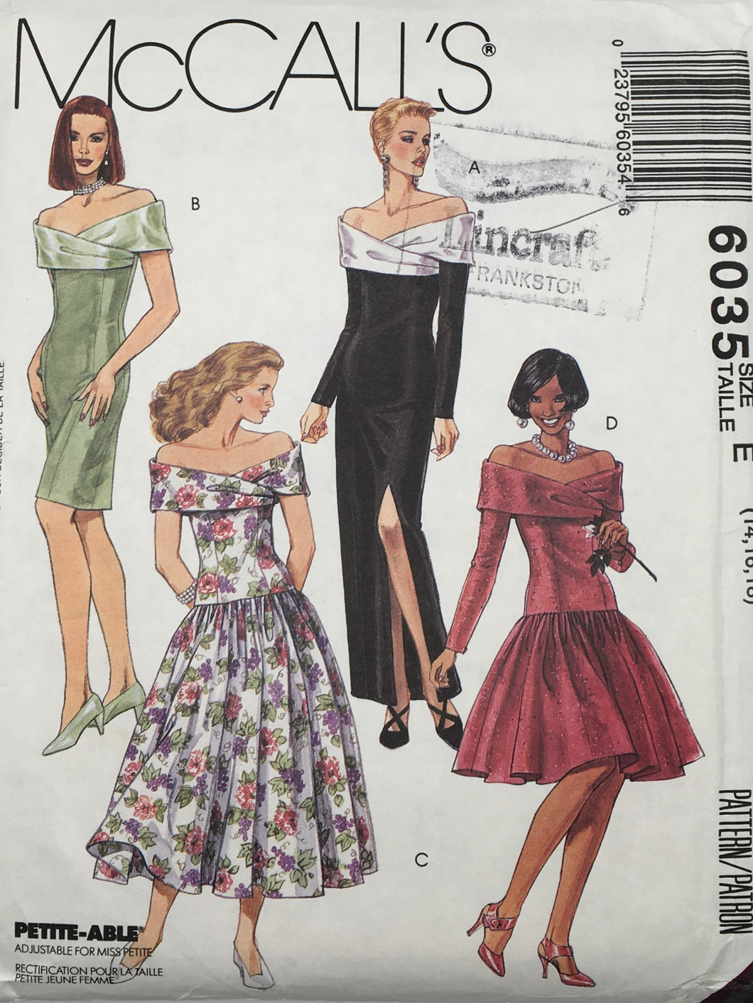 1992 Vintage Sewing Pattern: McCalls 6035