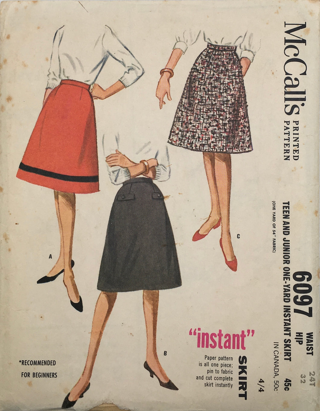 1961 Vintage Sewing Patterns: McCalls 6097