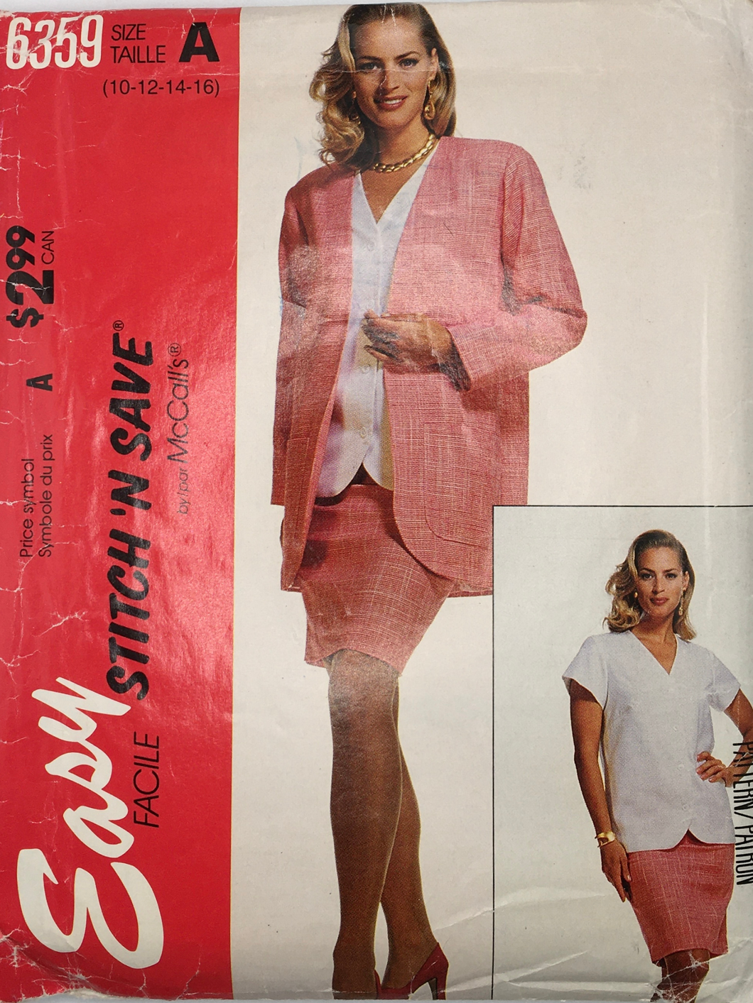 1993 Vintage Sewing Pattern: McCalls 6359