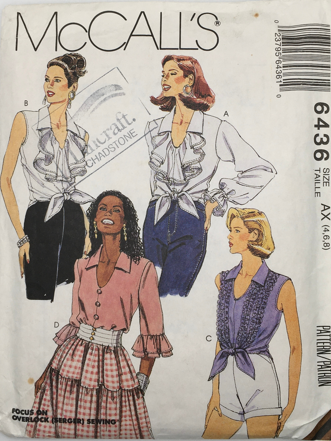 1993 Vintage Sewing Pattern: McCalls 6436