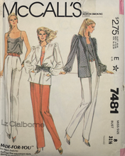 Load image into Gallery viewer, 1981 Vintage Sewing Pattern: McCalls 7481
