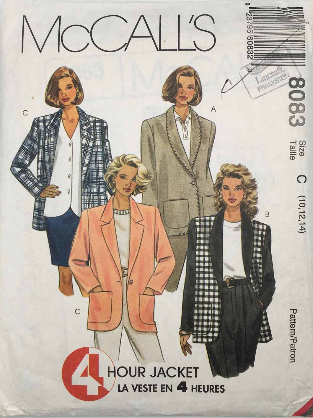 1996 Vintage Sewing Pattern: McCalls 8083