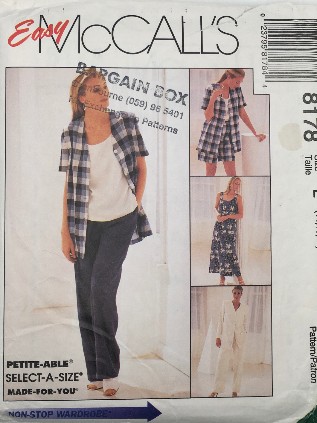 1996 Vintage Sewing Pattern: McCalls 8178