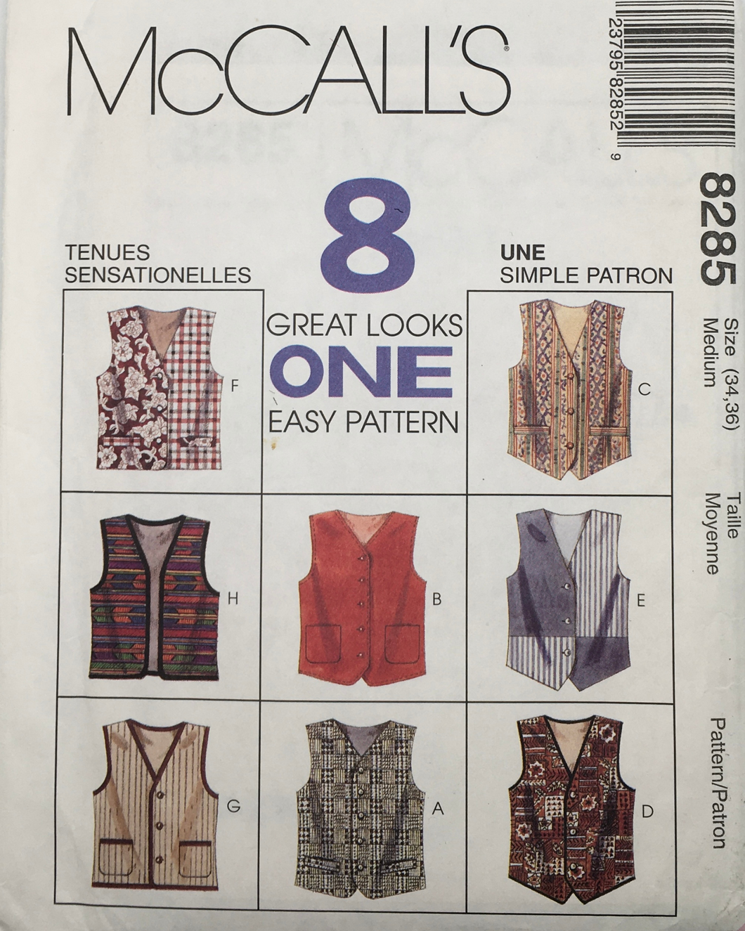 1996 Vintage Sewing Pattern: McCalls 8285