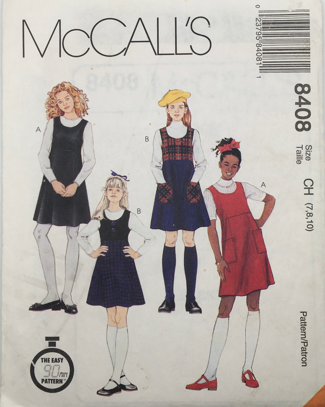 1996 Vintage Sewing Pattern: McCalls 8408