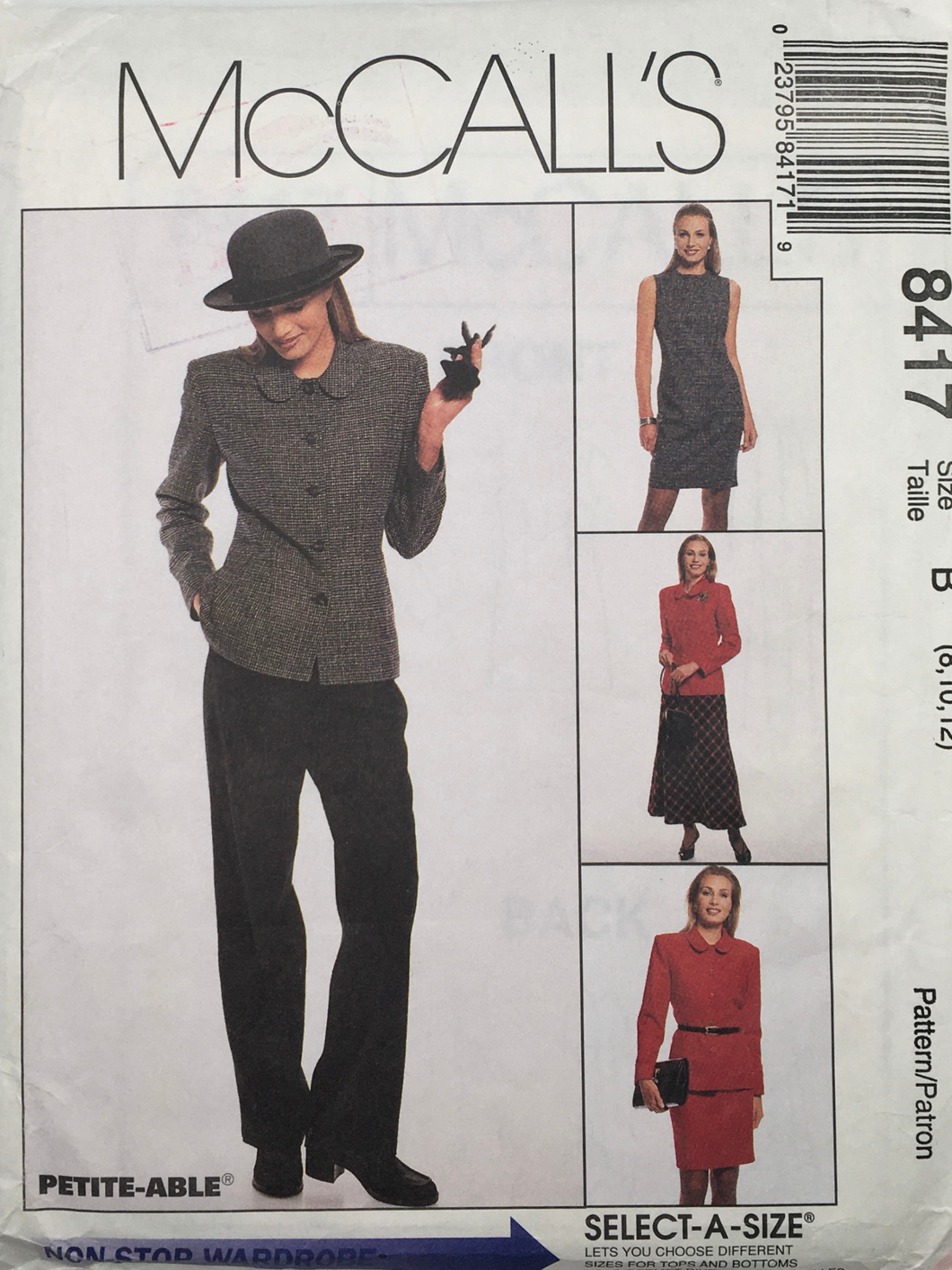 1996 Vintage Sewing Pattern: McCalls 8417