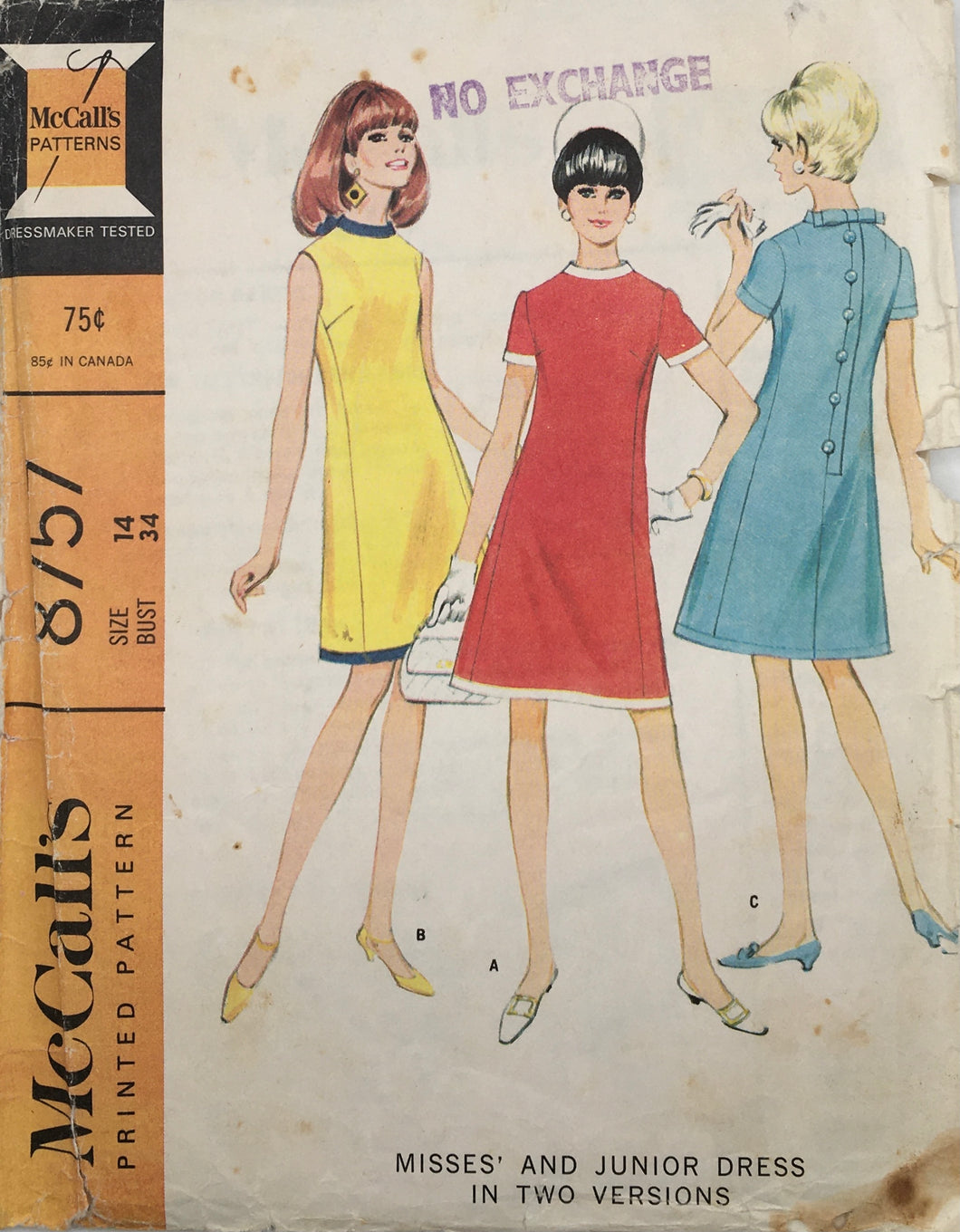 1967 Vintage Sewing Pattern: McCalls 8757