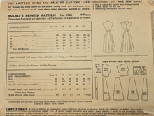 Load image into Gallery viewer, 1952 Vintage Sewing Pattern: McCalls 8936
