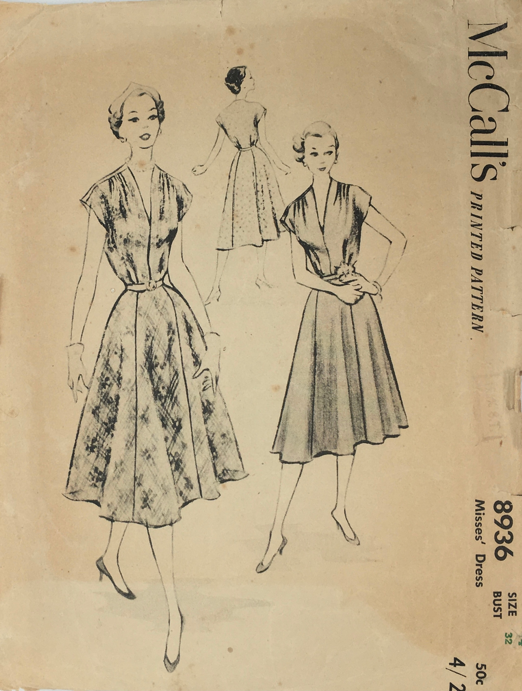 1952 Vintage Sewing Pattern: McCalls 8936