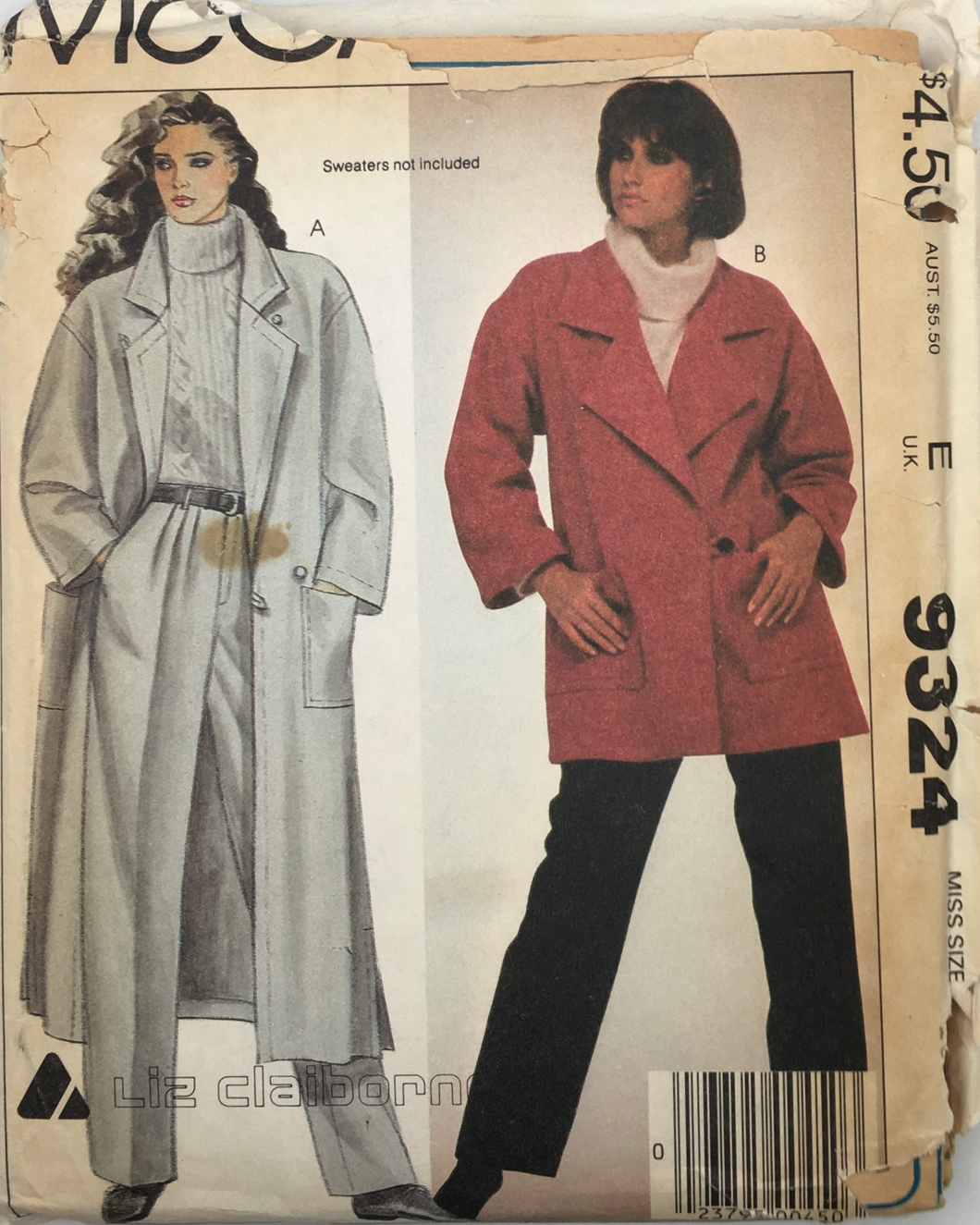 1984 Vintage Sewing Pattern: McCalls 9324