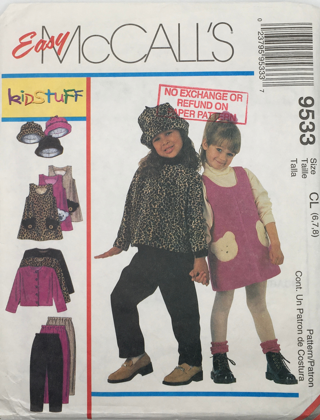 1998 Vintage Sewing Pattern: McCalls 9533