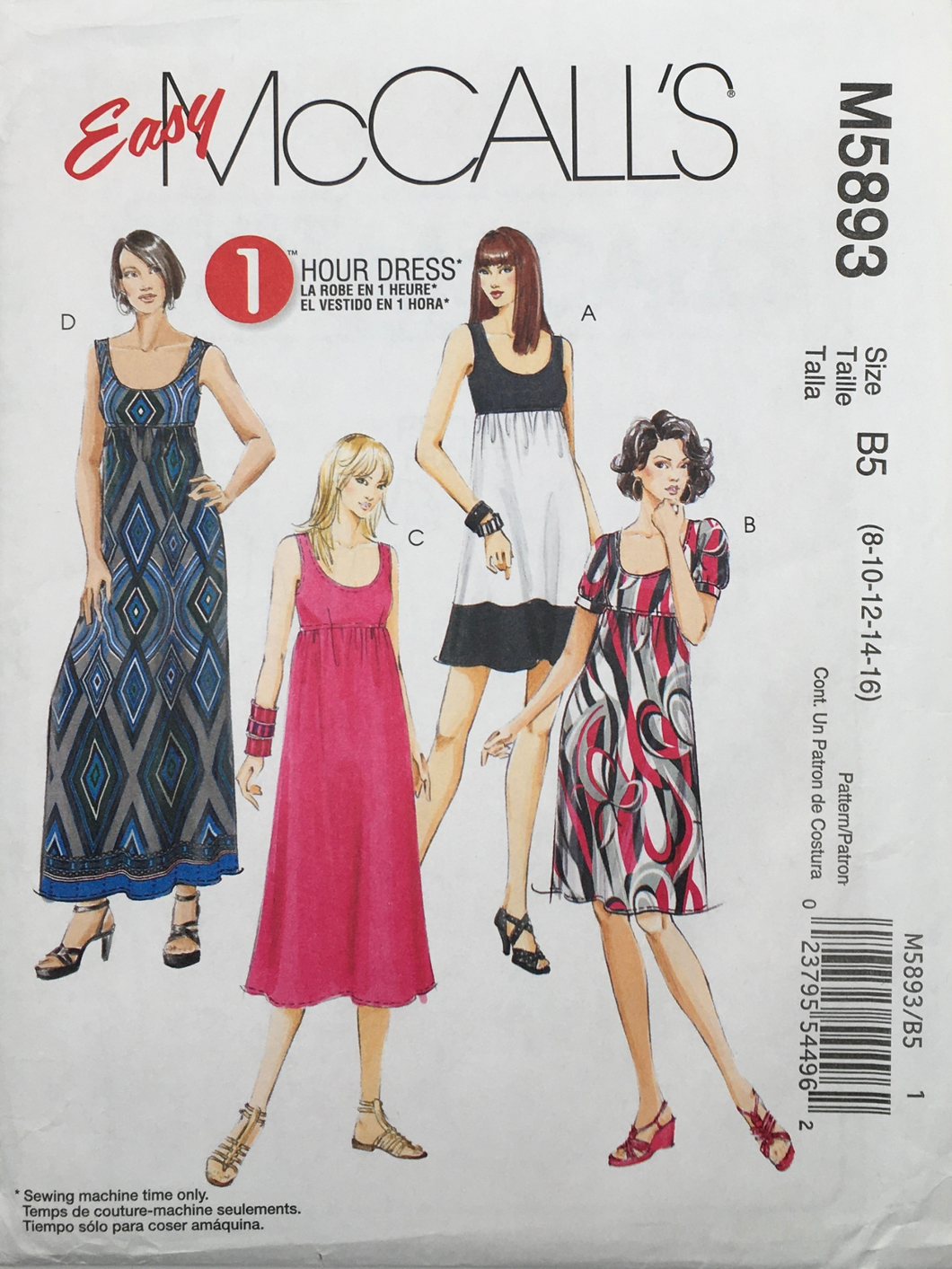 2009  Sewing Pattern: McCalls M5893