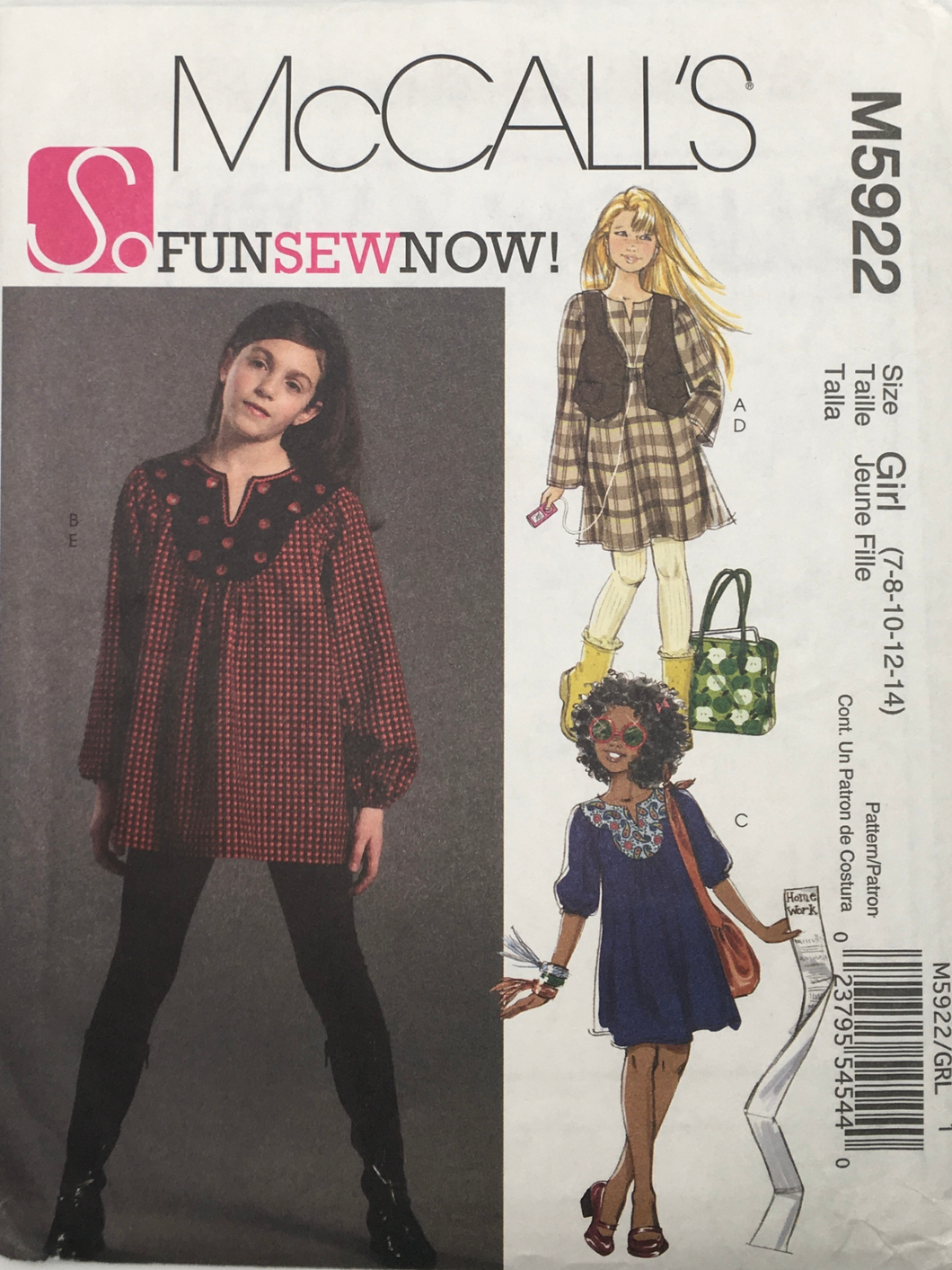 2009  Sewing Pattern: McCalls M5922