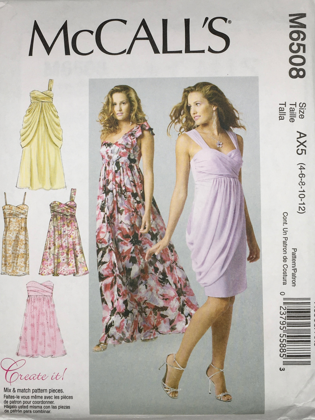 2012  Sewing Pattern: McCalls M6508