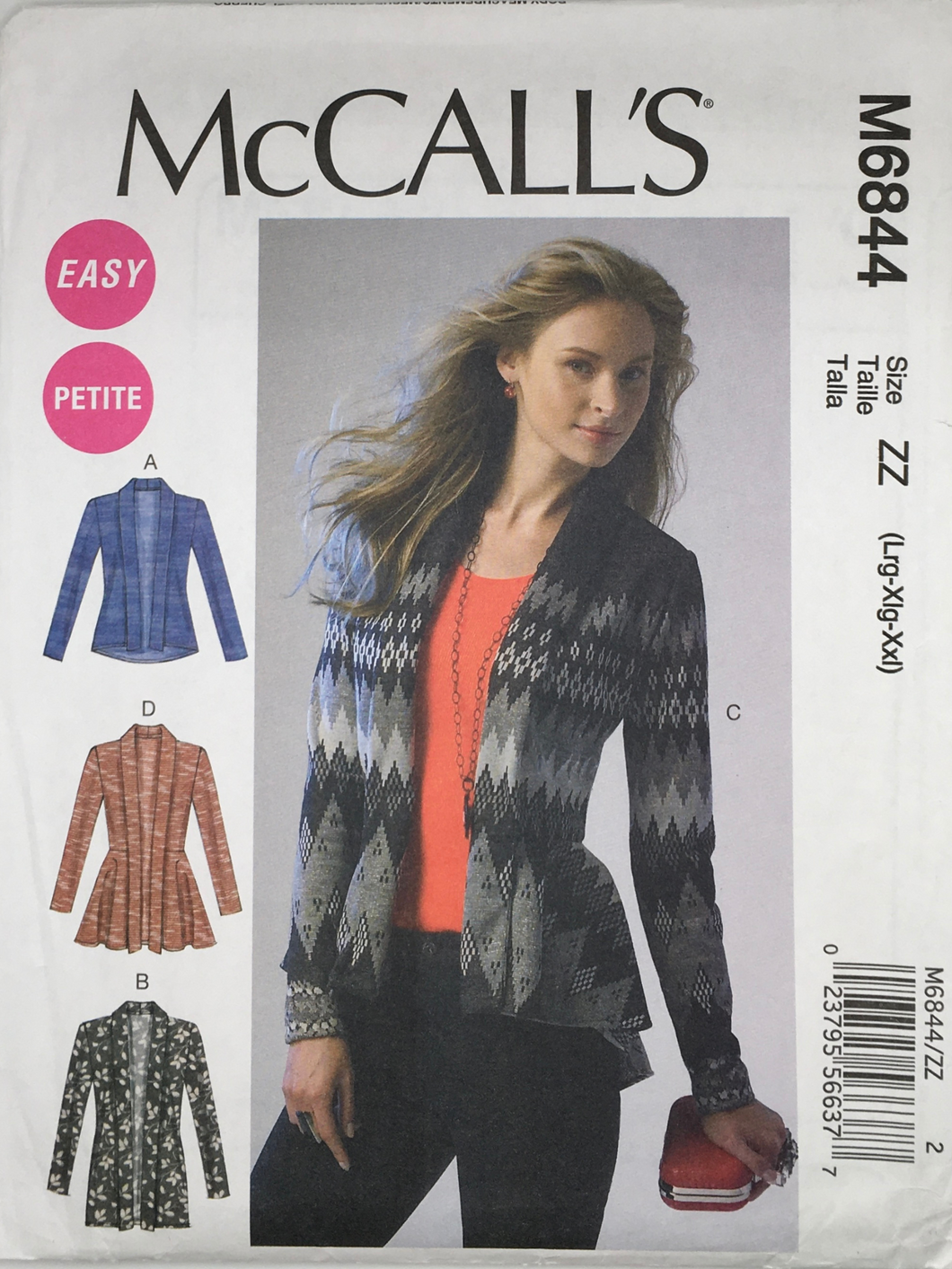 2013  Sewing Pattern: McCalls M6844