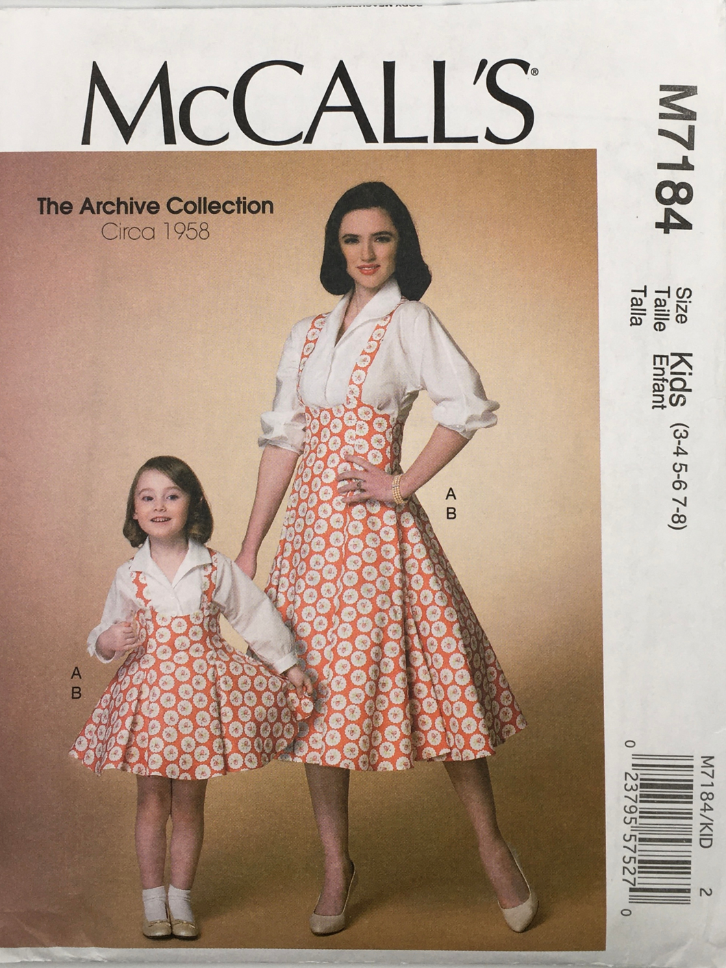1958 Reproduction Sewing Pattern: McCalls M7184