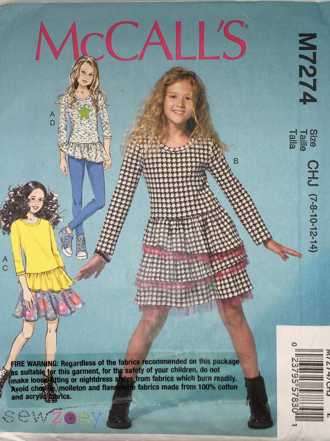 2015  Sewing Pattern: McCalls M7274