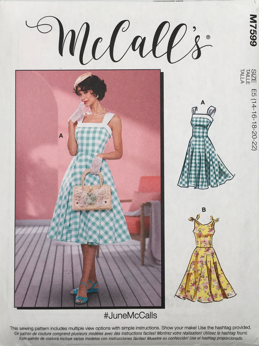 1953 Reproduction Sewing Pattern: McCalls M7599