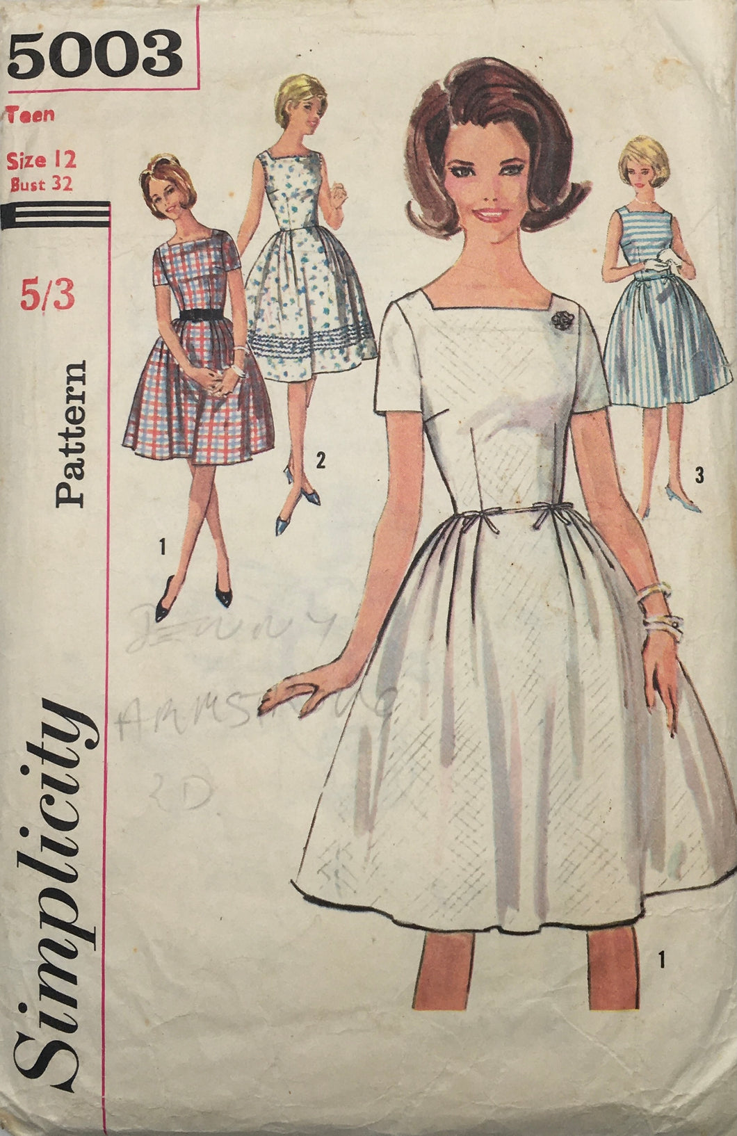 1960’s Vintage Sewing Pattern: Simplicity 5003