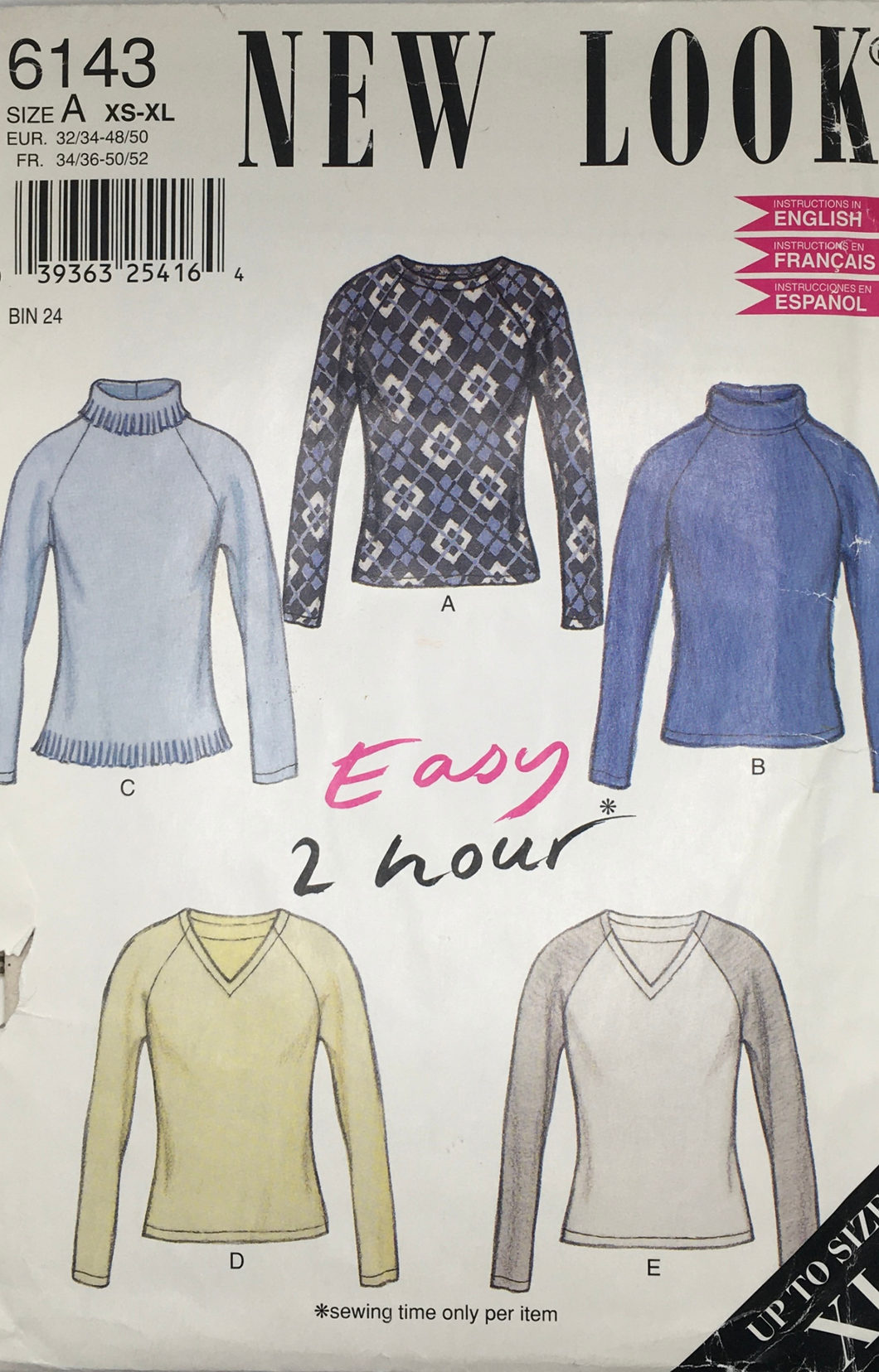 1990's Vintage Sewing Pattern: New Look 6143