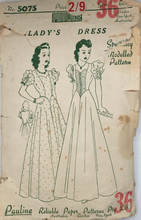 Load image into Gallery viewer, 1940&#39;s Vintage Sewing Pattern: Pauline 5075
