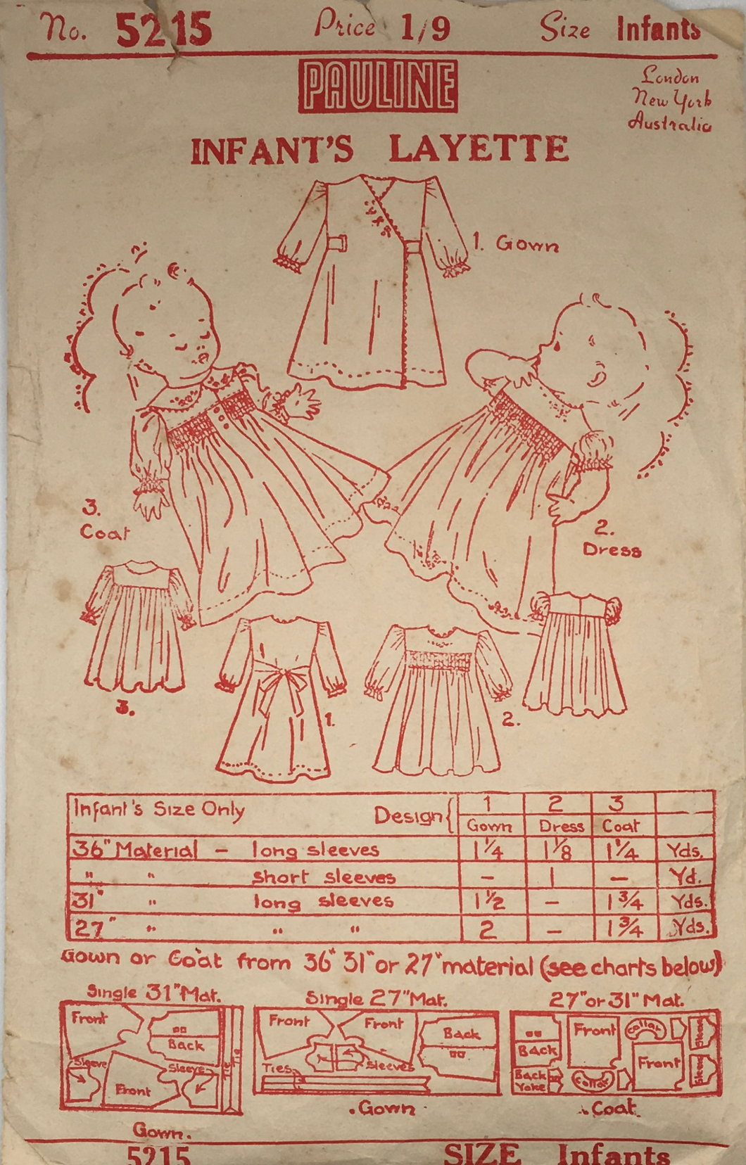 1940's Vintage Sewing Pattern: Pauline 5215