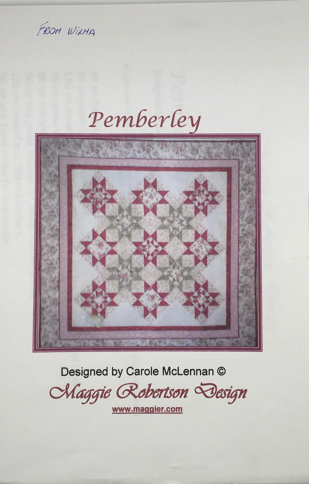 Quilting Sewing Pattern: Maggie Robertson Design