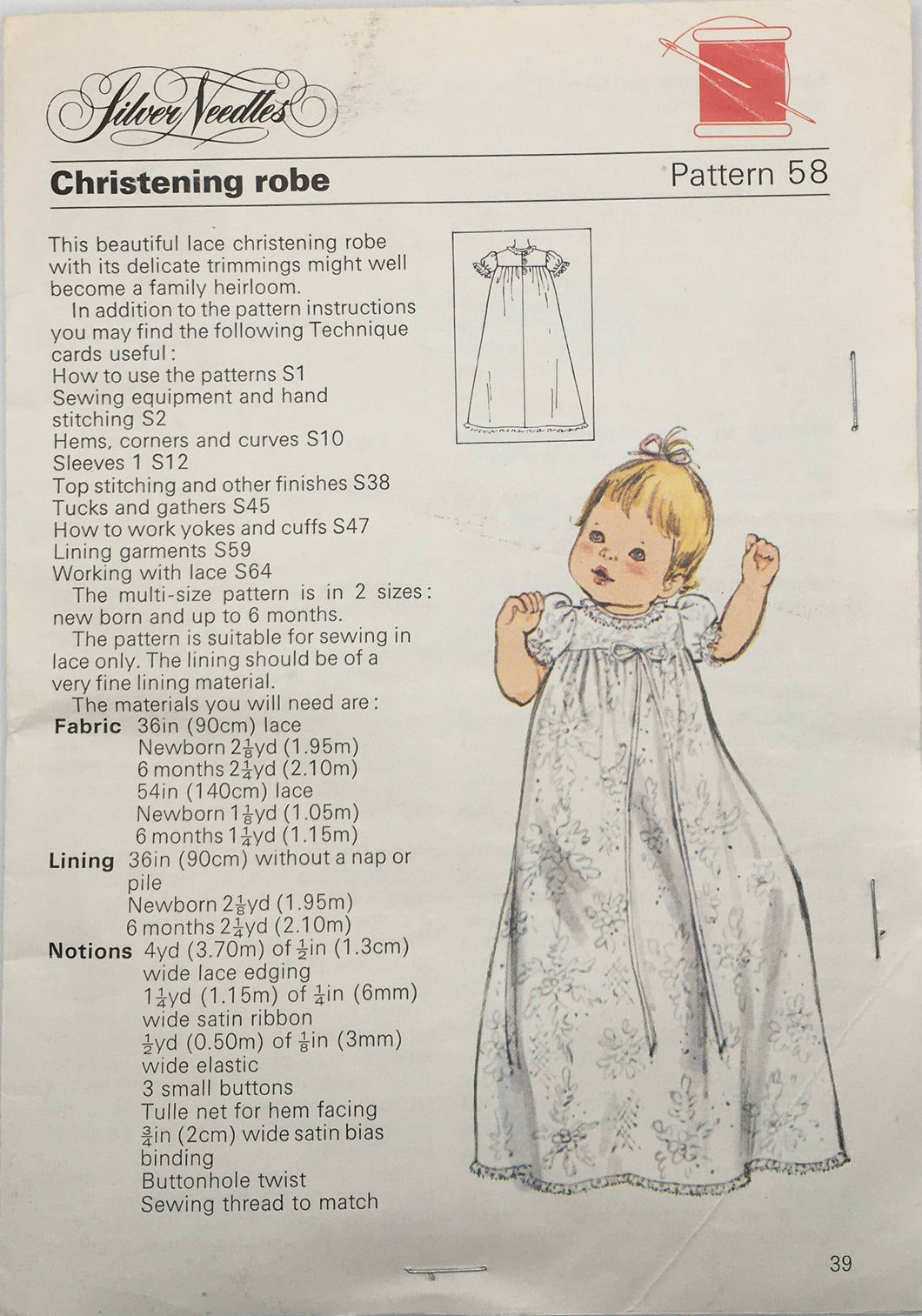 1978 Vintage Sewing Pattern: Silver Needles Pattern 58