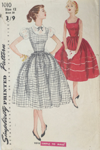 Load image into Gallery viewer, 1954 Vintage Sewing Pattern: Simplicity 1010
